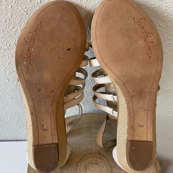 Sam Edelman White Leather Gladiator Sandals Size 7.5M - Picture 7 of 9